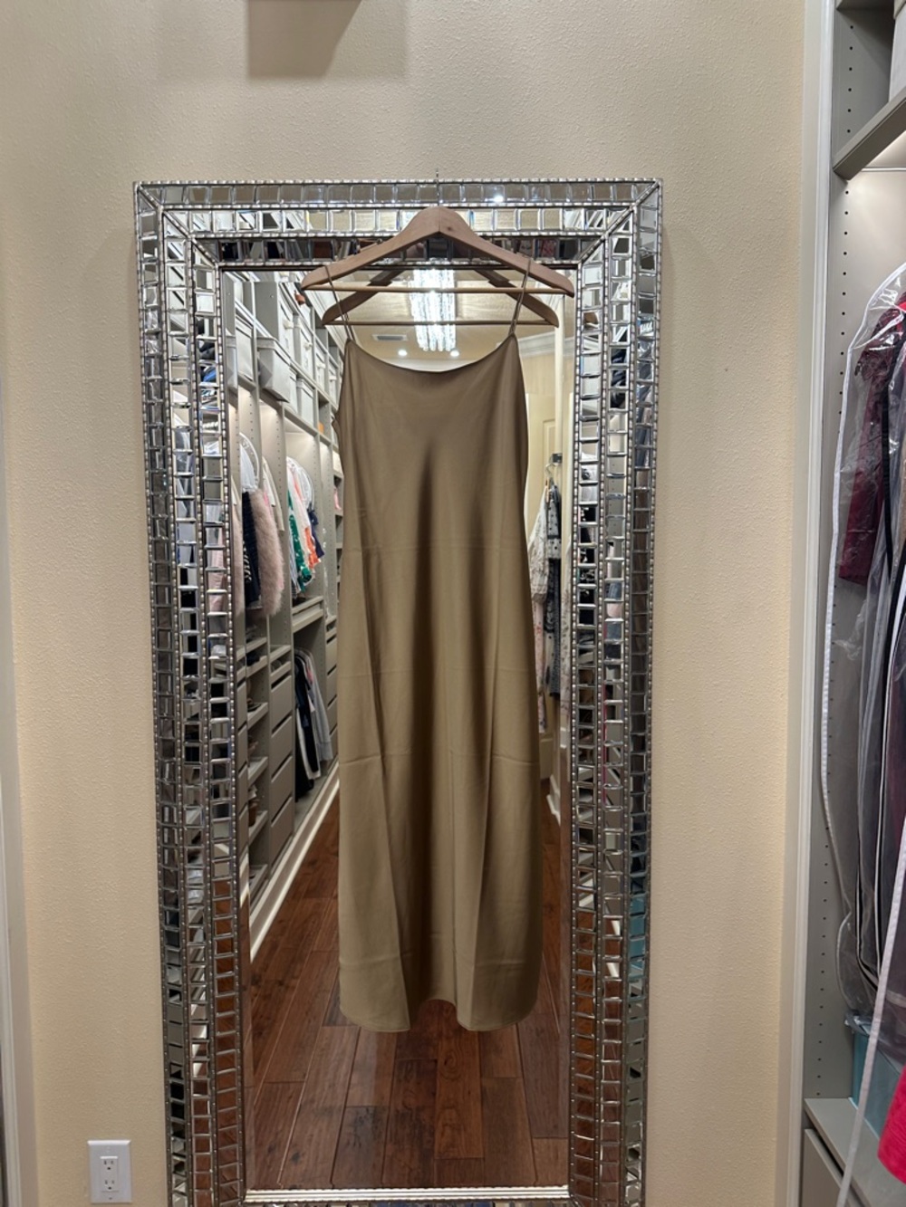 J. Crew Tan Slip Midi Dress